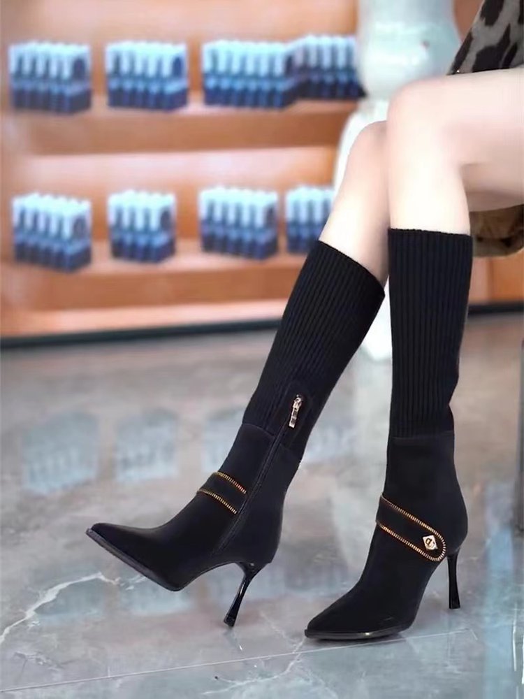 Urban Elegance Stretchy Knit Boots
