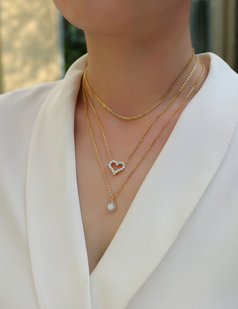Eternal Heart Layered Gold Nacklace