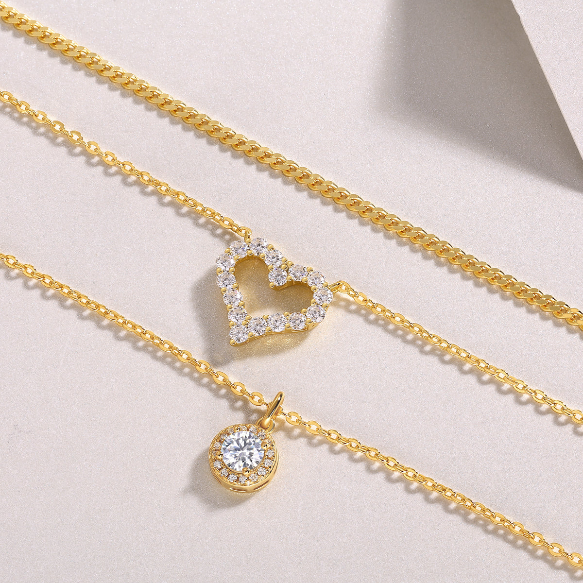 Eternal Heart Layered Gold Nacklace