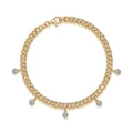 Moissanite Gold Dewdrop  Link Bracelet