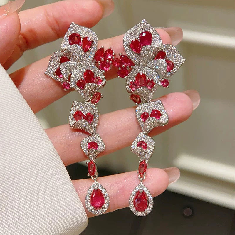 Eternal Bloom  Multi-Color Zircon Earrings