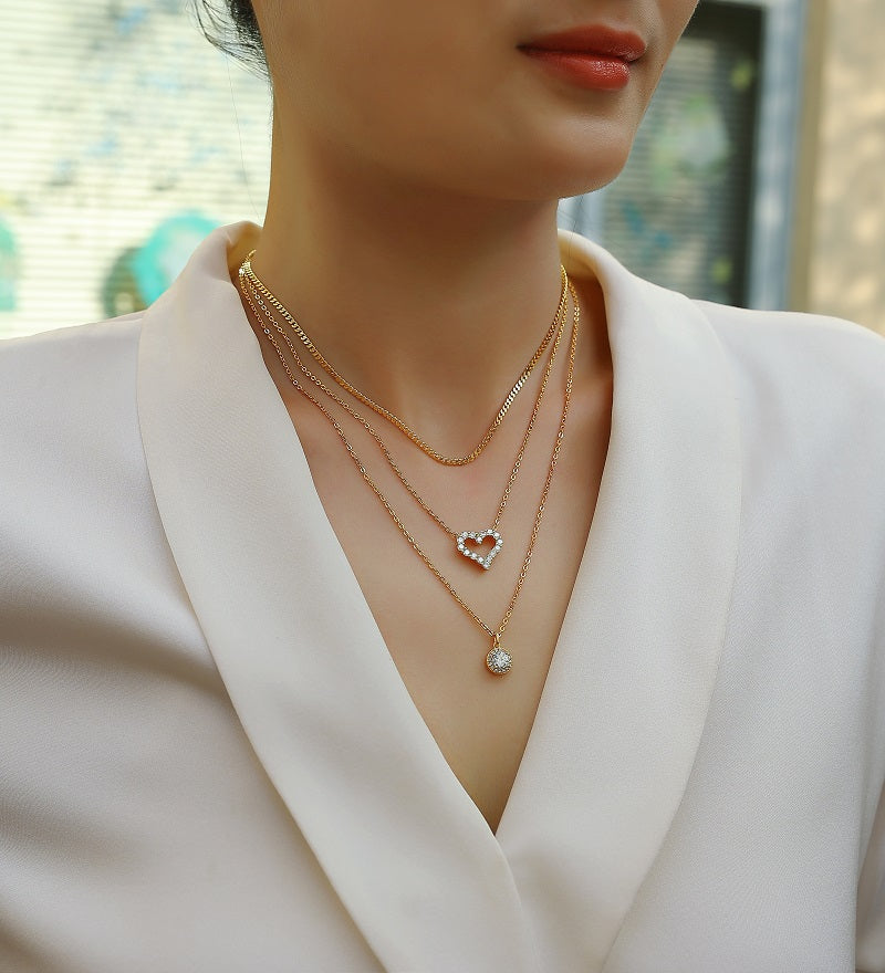 Eternal Heart Layered Gold Nacklace