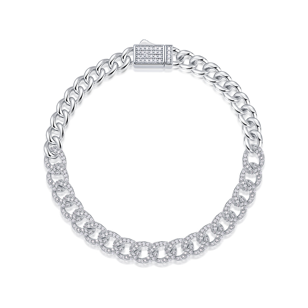 Moissanite Cuban Link Statement Bracelet