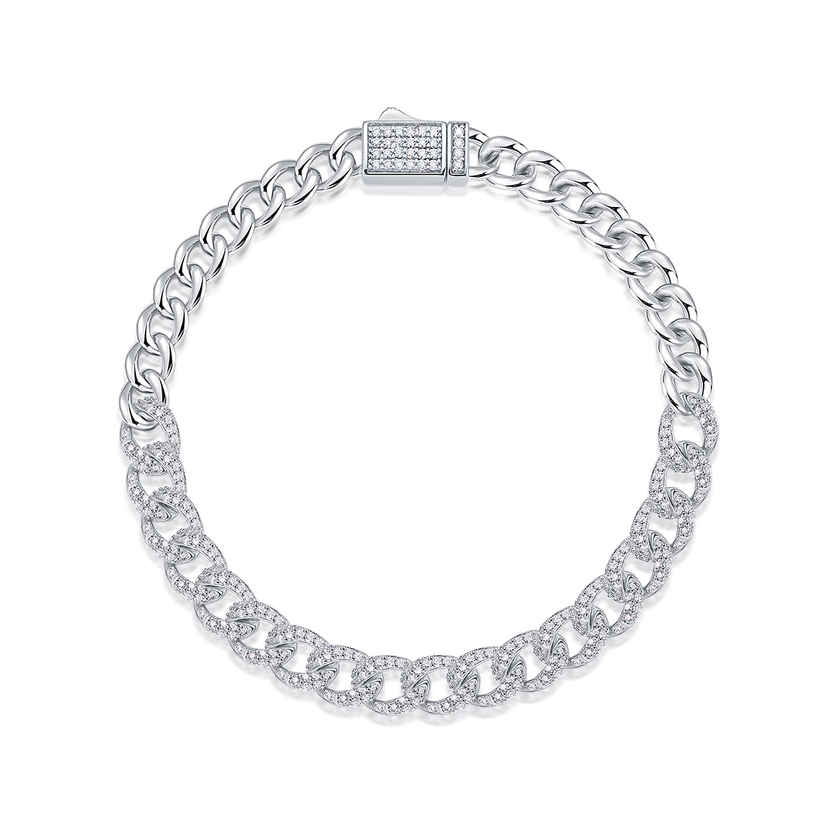 Moissanite Cuban Link Statement Bracelet