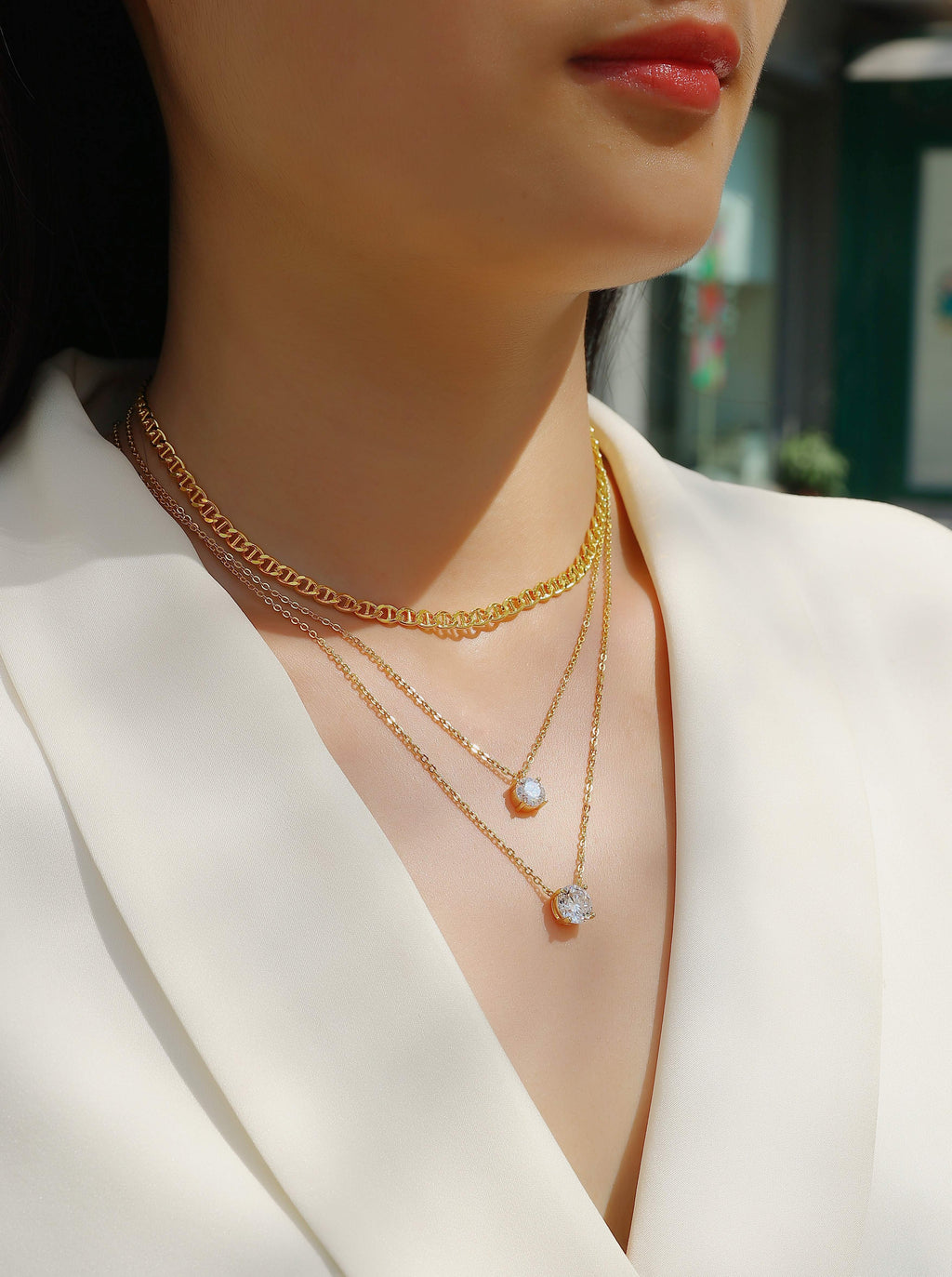 Eternal 2ct Morganite Triple layered Necklace