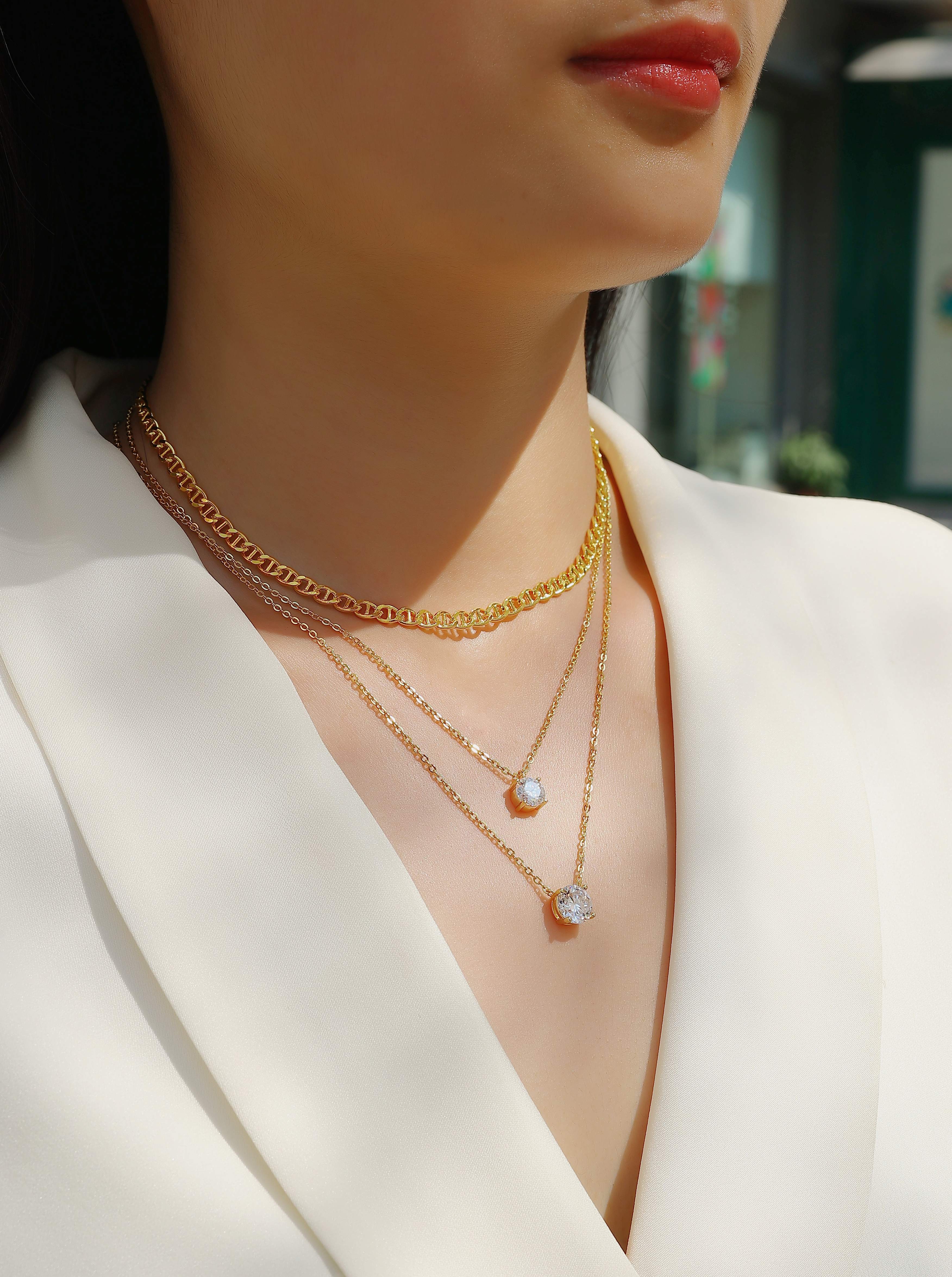 Eternal 2ct Morganite Triple layered Necklace