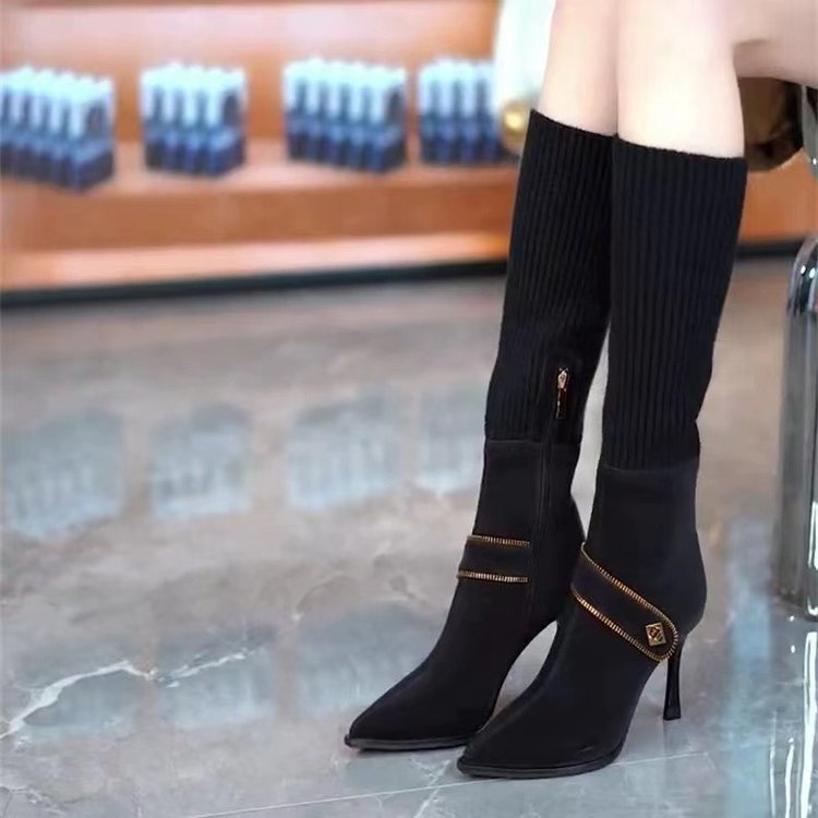 Urban Elegance Stretchy Knit Boots