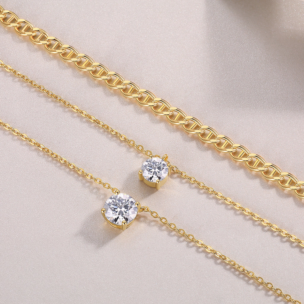 Eternal 2ct Morganite Triple layered Necklace