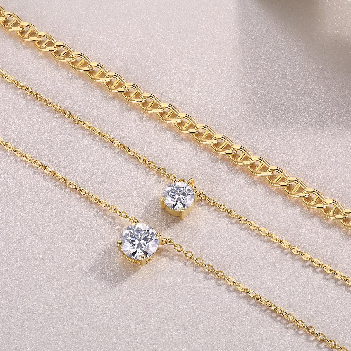 Eternal 2ct Morganite Triple layered Necklace