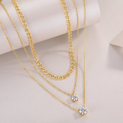 Eternal 2ct Morganite Triple layered Necklace