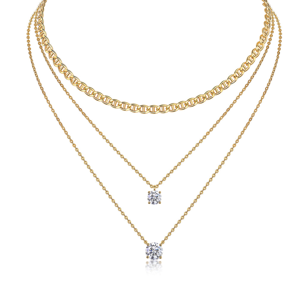 Eternal 2ct Morganite Triple layered Necklace