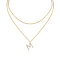 Initial M-Moissanaite Gold Necklace