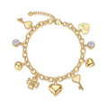 Moissanite  Serendipity Charm Bracelet  Gold Edition