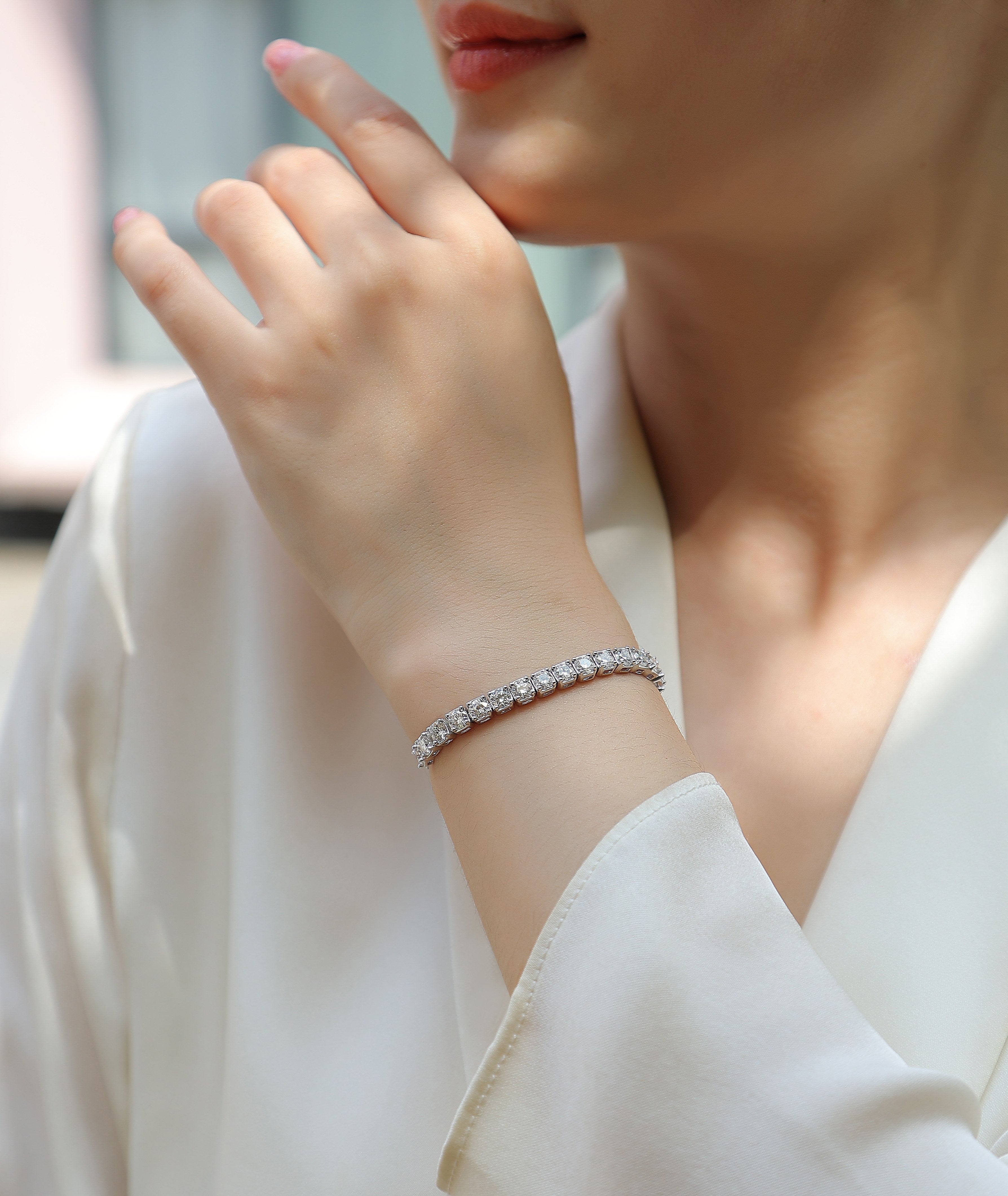 Moissanite Infinity Tennis Bracelet