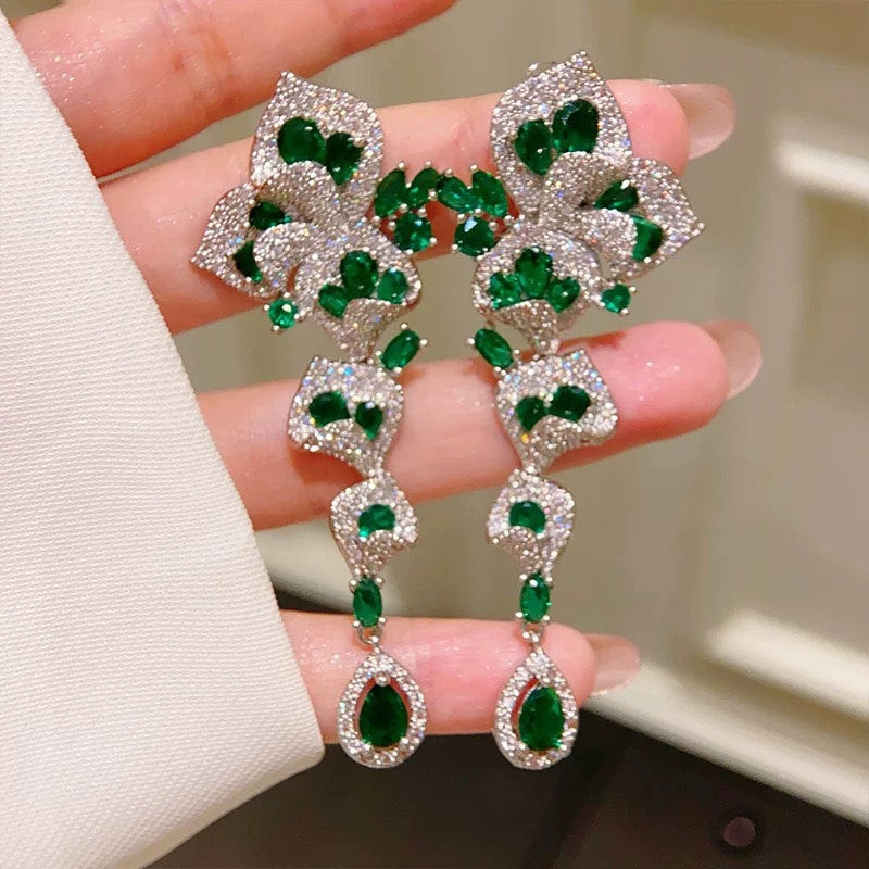 Eternal Bloom  Multi-Color Zircon Earrings
