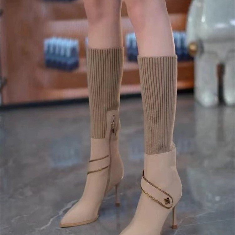 Urban Elegance Stretchy Knit Boots