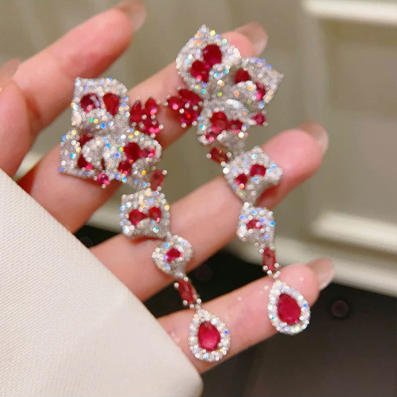 Eternal Bloom  Multi-Color Zircon Earrings