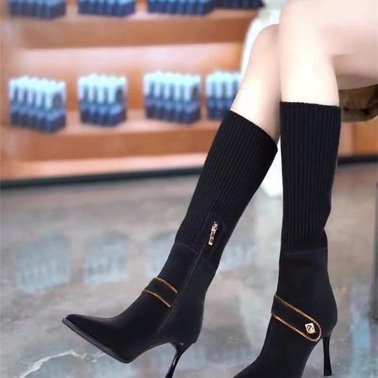 Urban Elegance Stretchy Knit Boots