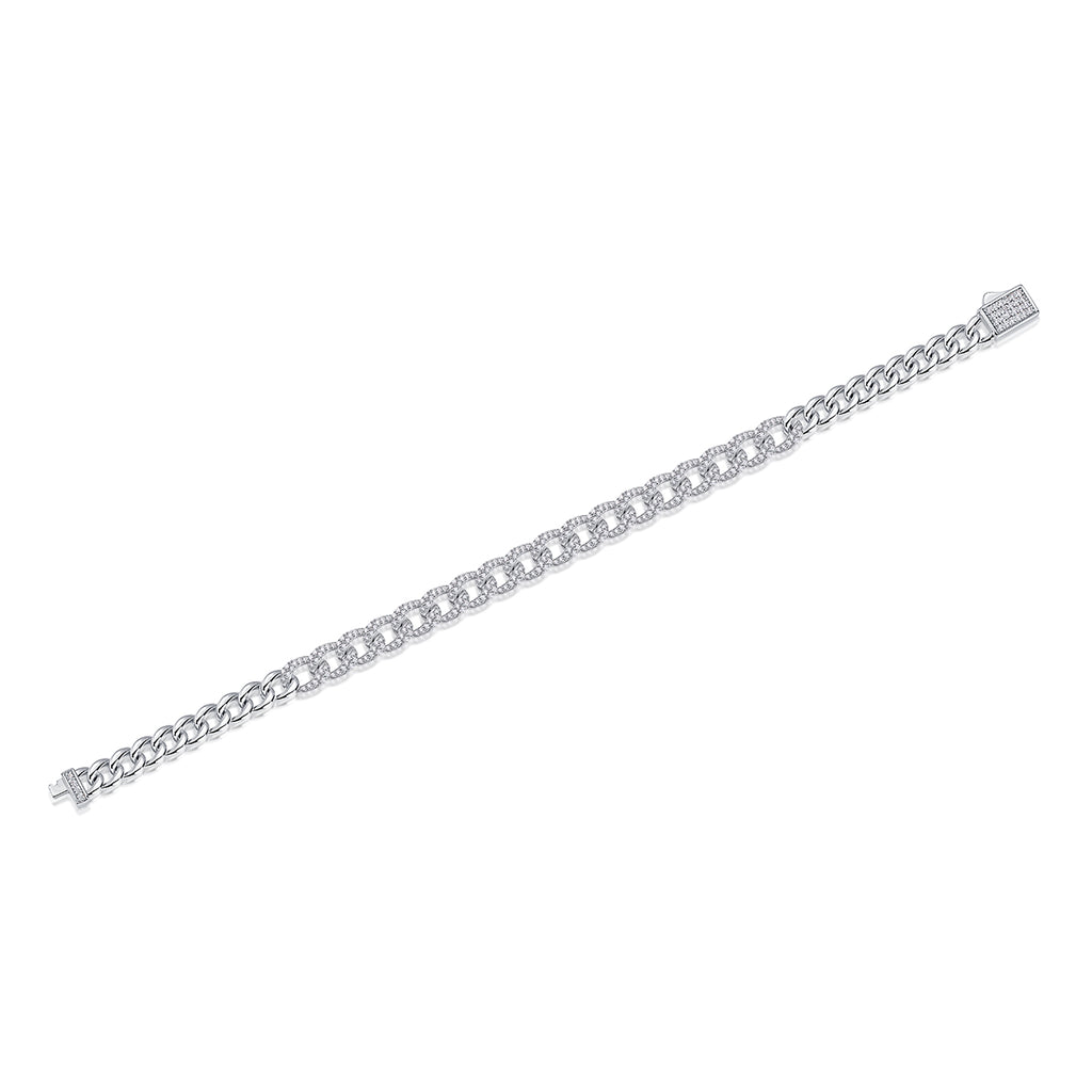 Moissanite Cuban Link Statement Bracelet