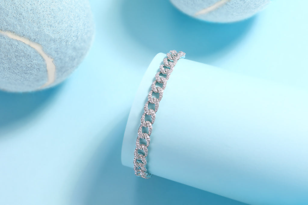 Moissanite Cuban Link Statement Bracelet