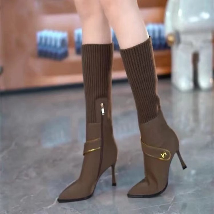 Urban Elegance Stretchy Knit Boots